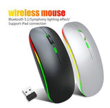 PC Maus USB Wireless für Computer Notebook MAC Funkmaus Wiederaufladbare LED